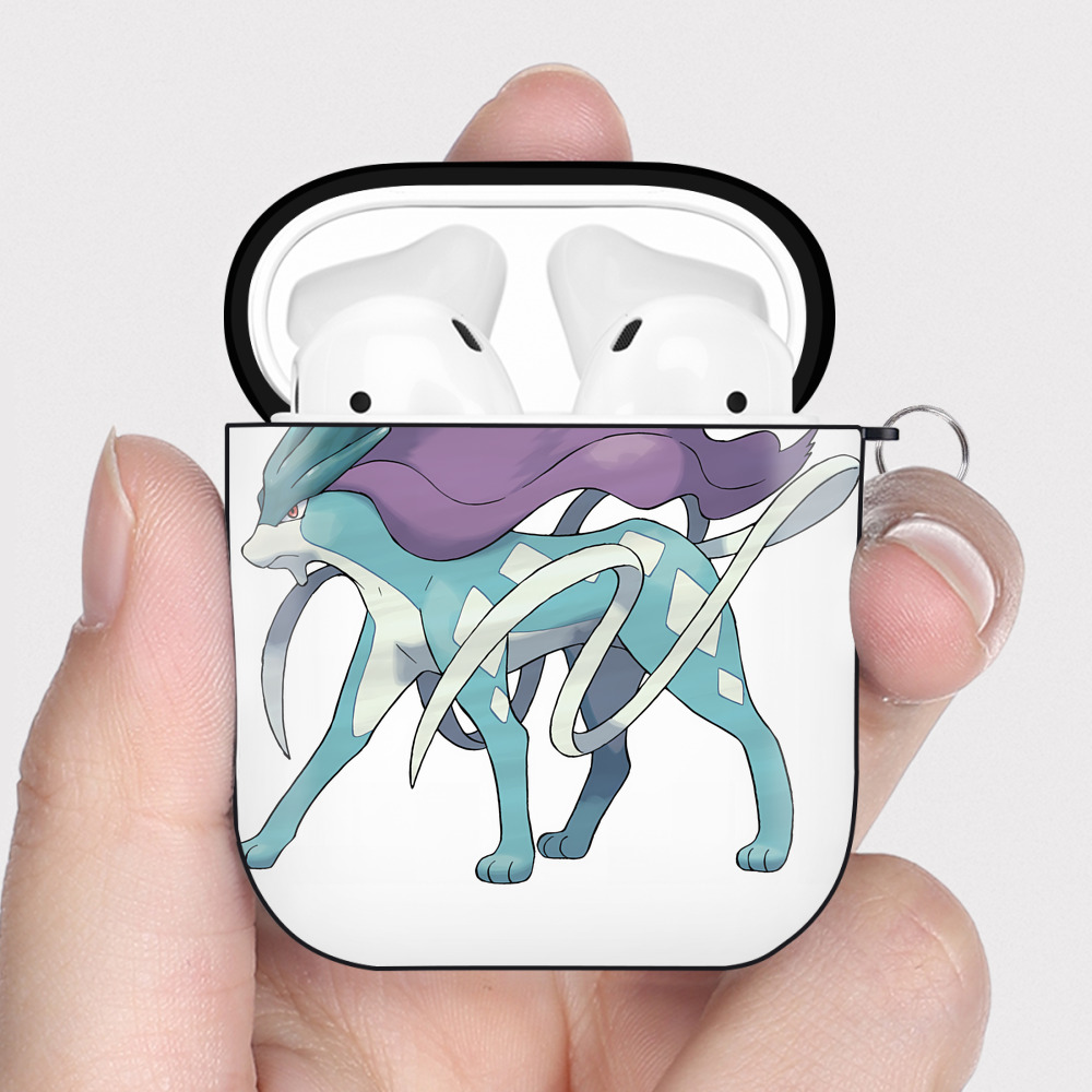 （画像用） ポケットモンスター Pokémon AirPods 第2世代保護ケース ハードシェル ブラック 耐衝撃・防指紋・カラビナ付き