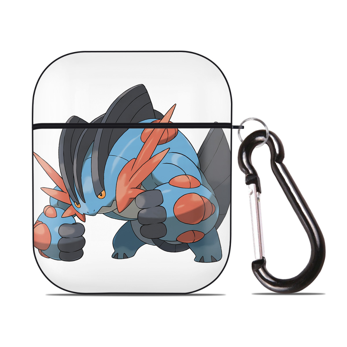 （画像用） ポケットモンスター Pokémon AirPods 第2世代保護ケース ハードシェル ブラック 耐衝撃・防指紋・カラビナ付き