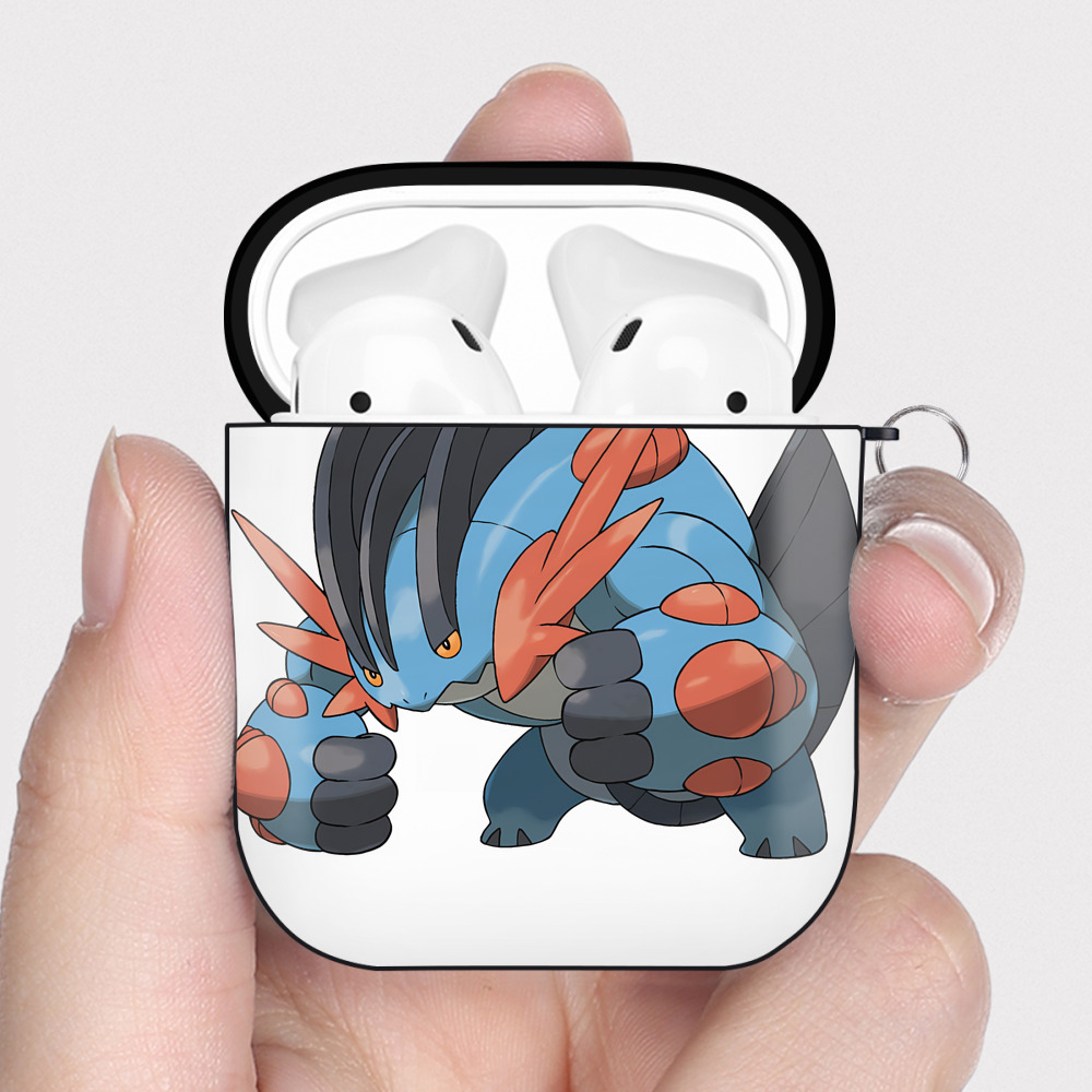 （画像用） ポケットモンスター Pokémon AirPods 第2世代保護ケース ハードシェル ブラック 耐衝撃・防指紋・カラビナ付き