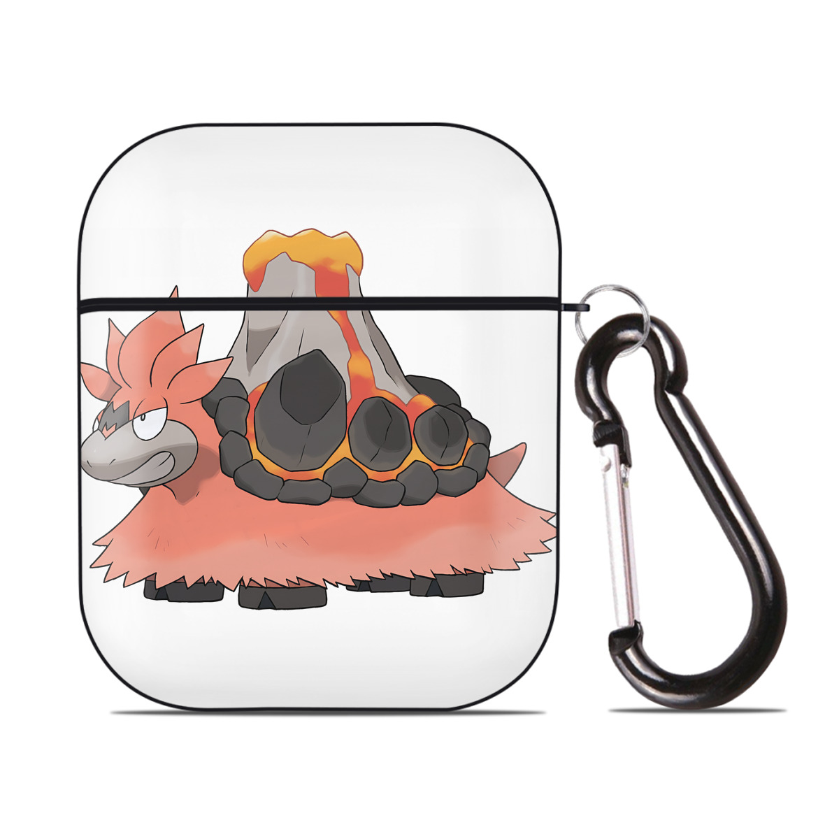 （画像用） ポケットモンスター Pokémon AirPods 第2世代保護ケース ハードシェル ブラック 耐衝撃・防指紋・カラビナ付き