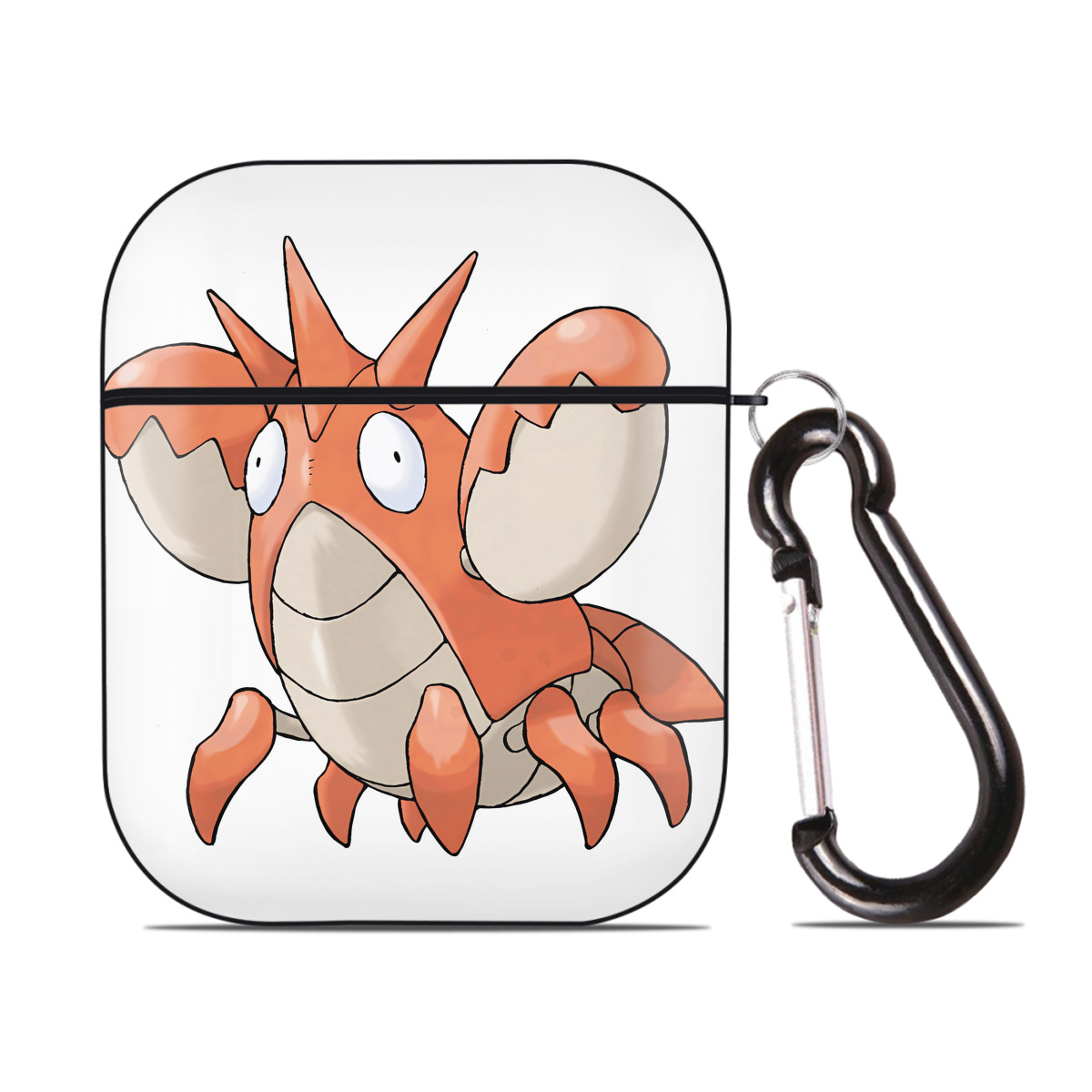 （画像用） ポケットモンスター Pokémon AirPods 第2世代保護ケース ハードシェル ブラック 耐衝撃・防指紋・カラビナ付き