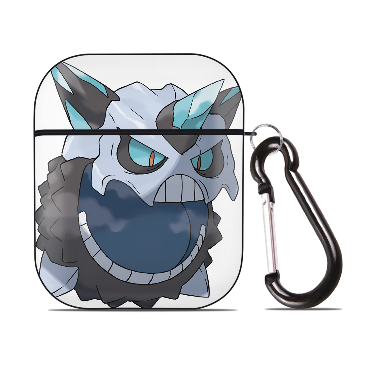 （画像用） ポケットモンスター Pokémon AirPods 第2世代保護ケース ハードシェル ブラック 耐衝撃・防指紋・カラビナ付き