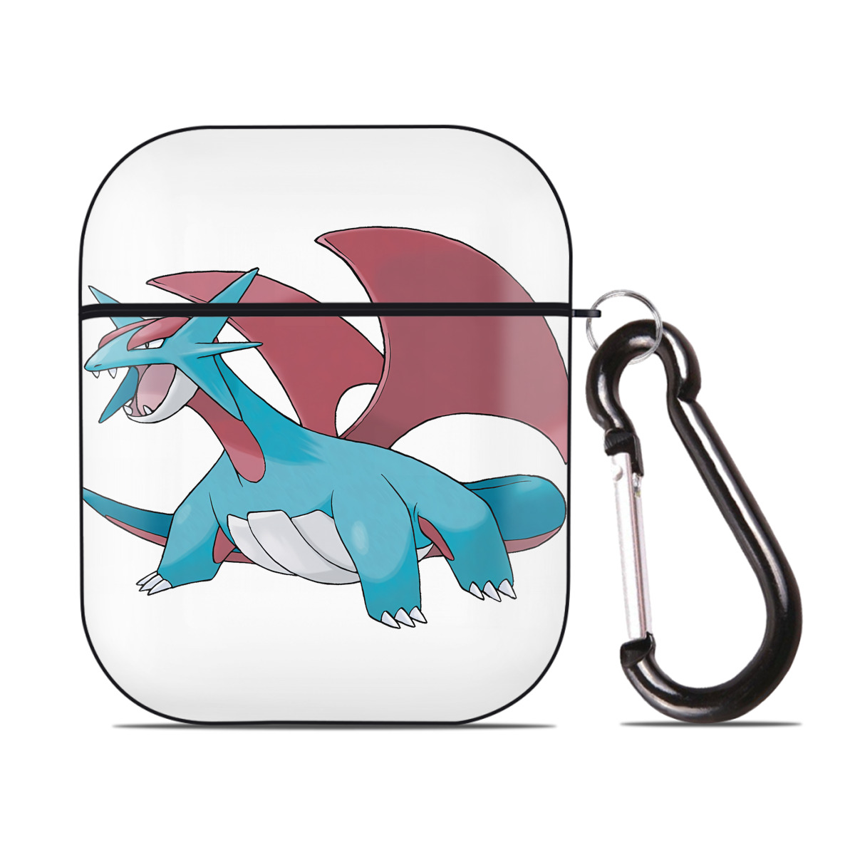 （画像用） ポケットモンスター Pokémon AirPods 第2世代保護ケース ハードシェル ブラック 耐衝撃・防指紋・カラビナ付き