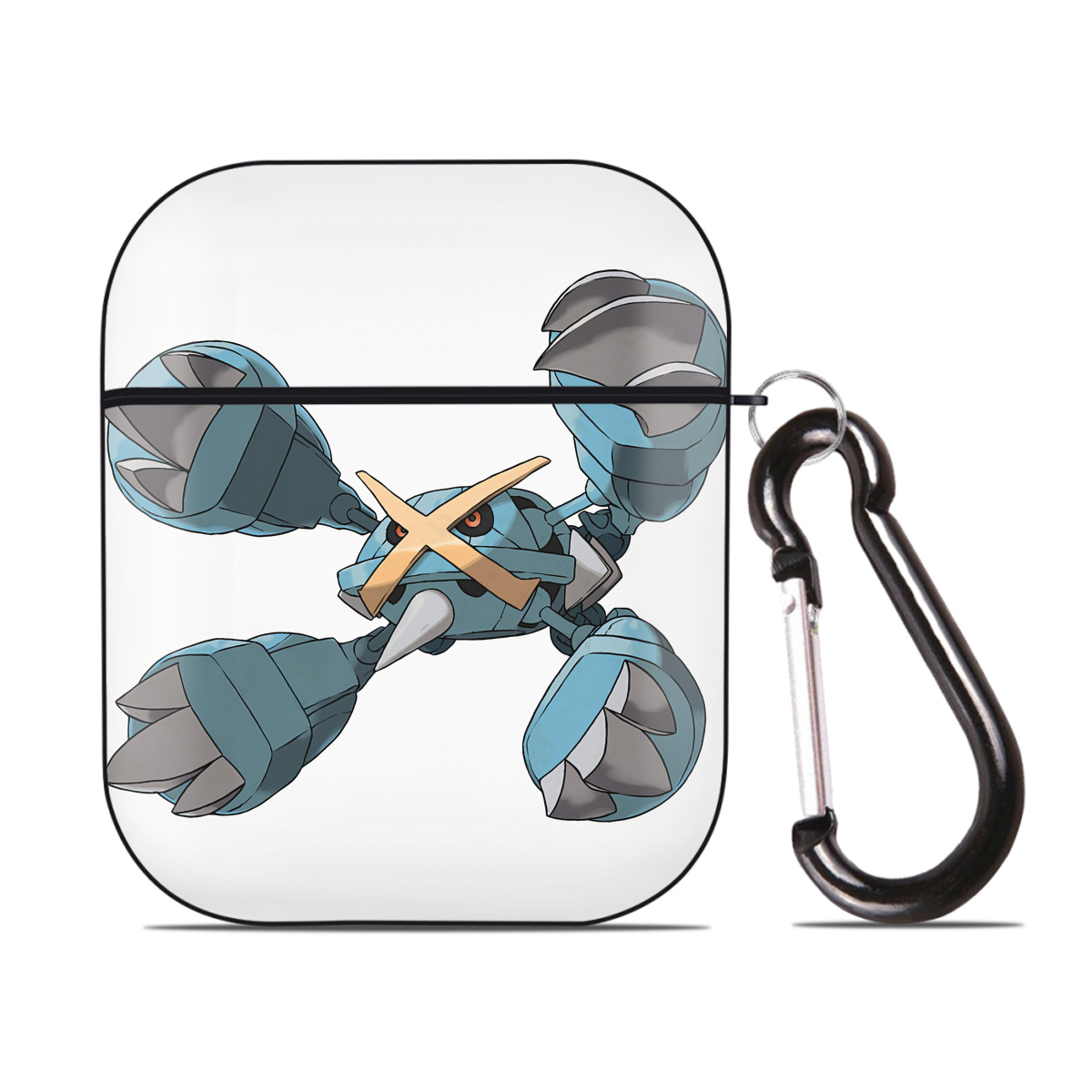 （画像用） ポケットモンスター Pokémon AirPods 第2世代保護ケース ハードシェル ブラック 耐衝撃・防指紋・カラビナ付き