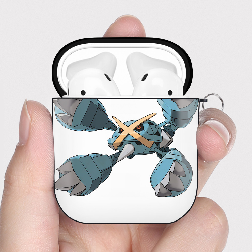 （画像用） ポケットモンスター Pokémon AirPods 第2世代保護ケース ハードシェル ブラック 耐衝撃・防指紋・カラビナ付き