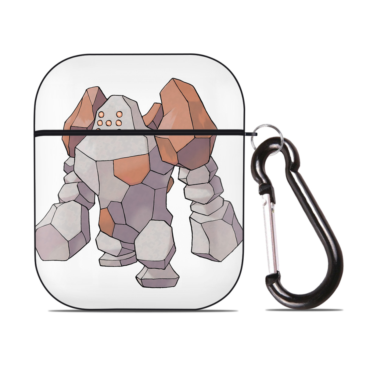 （画像用） ポケットモンスター Pokémon AirPods 第2世代保護ケース ハードシェル ブラック 耐衝撃・防指紋・カラビナ付き