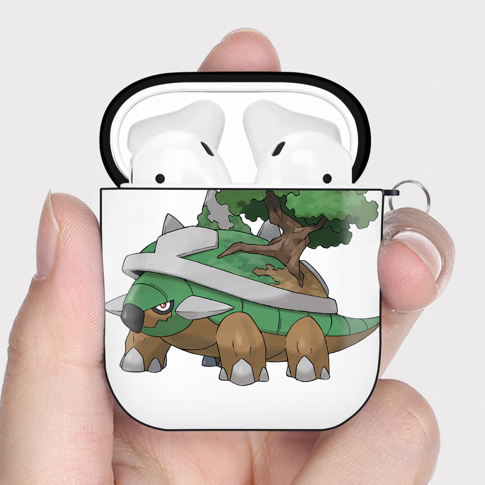 （画像用） ポケットモンスター Pokémon AirPods 第2世代保護ケース ハードシェル ブラック 耐衝撃・防指紋・カラビナ付き