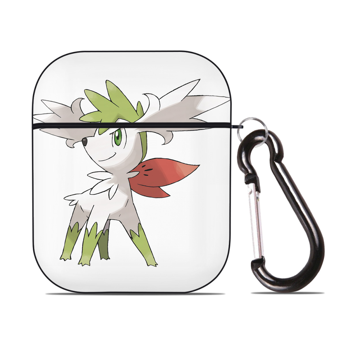 （画像用） ポケットモンスター Pokémon AirPods 第2世代保護ケース ハードシェル ブラック 耐衝撃・防指紋・カラビナ付き
