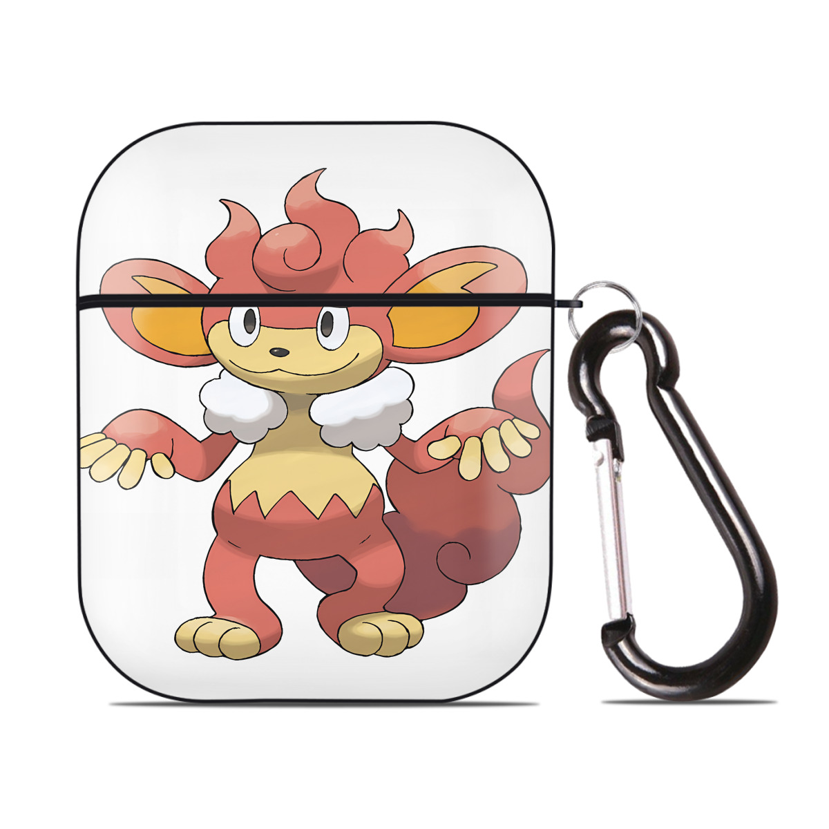 （画像用） ポケットモンスター Pokémon AirPods 第2世代保護ケース ハードシェル ブラック 耐衝撃・防指紋・カラビナ付き