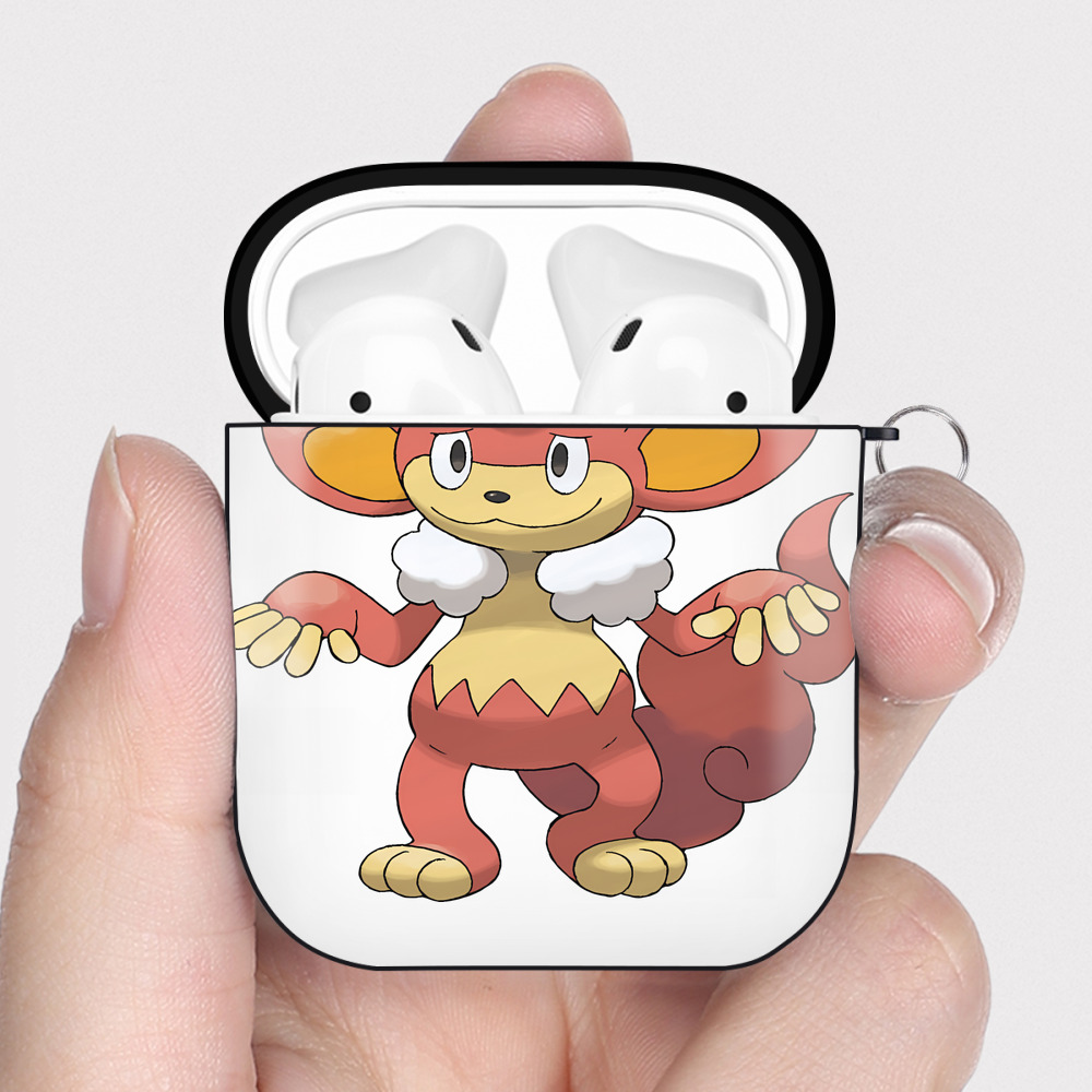 （画像用） ポケットモンスター Pokémon AirPods 第2世代保護ケース ハードシェル ブラック 耐衝撃・防指紋・カラビナ付き