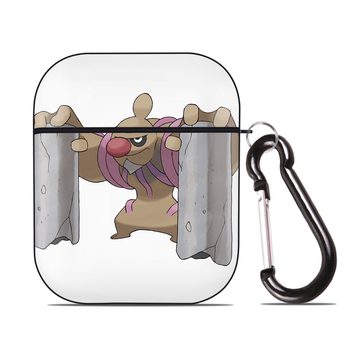（画像用） ポケットモンスター Pokémon AirPods 第2世代保護ケース ハードシェル ブラック 耐衝撃・防指紋・カラビナ付き