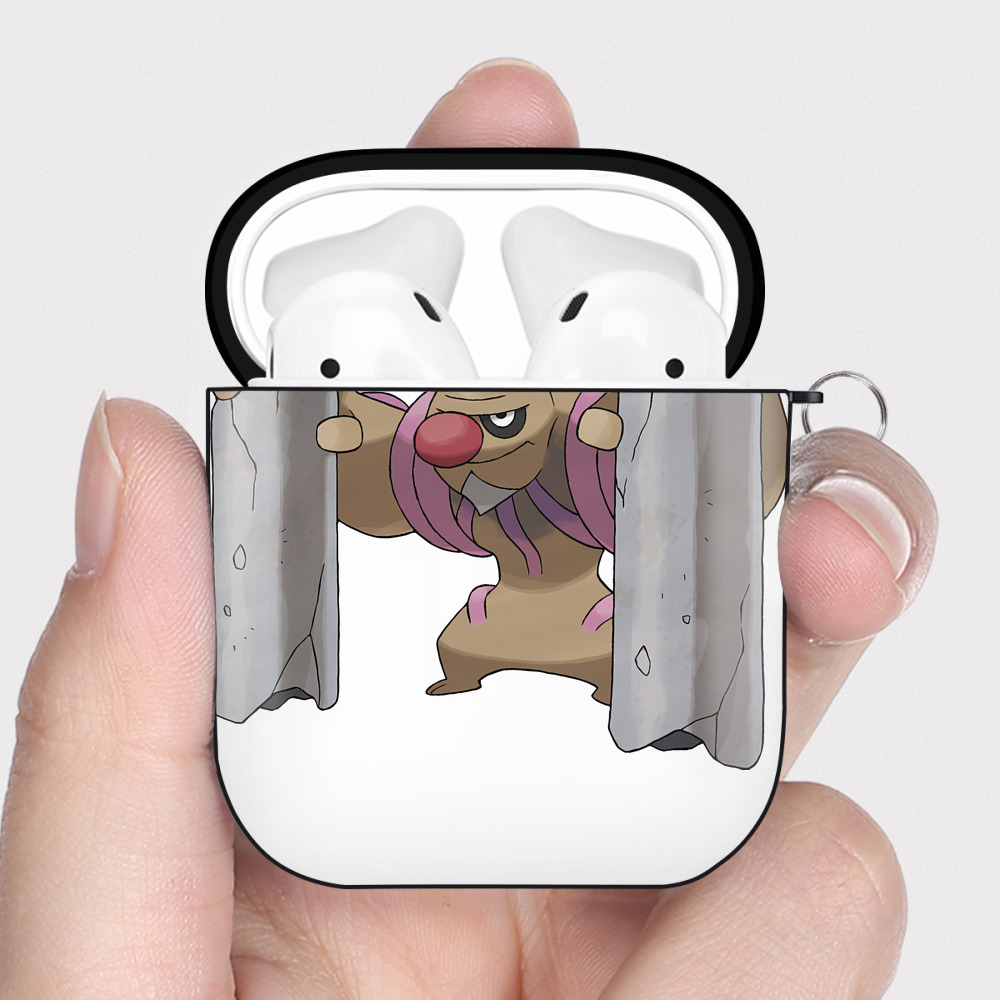 （画像用） ポケットモンスター Pokémon AirPods 第2世代保護ケース ハードシェル ブラック 耐衝撃・防指紋・カラビナ付き