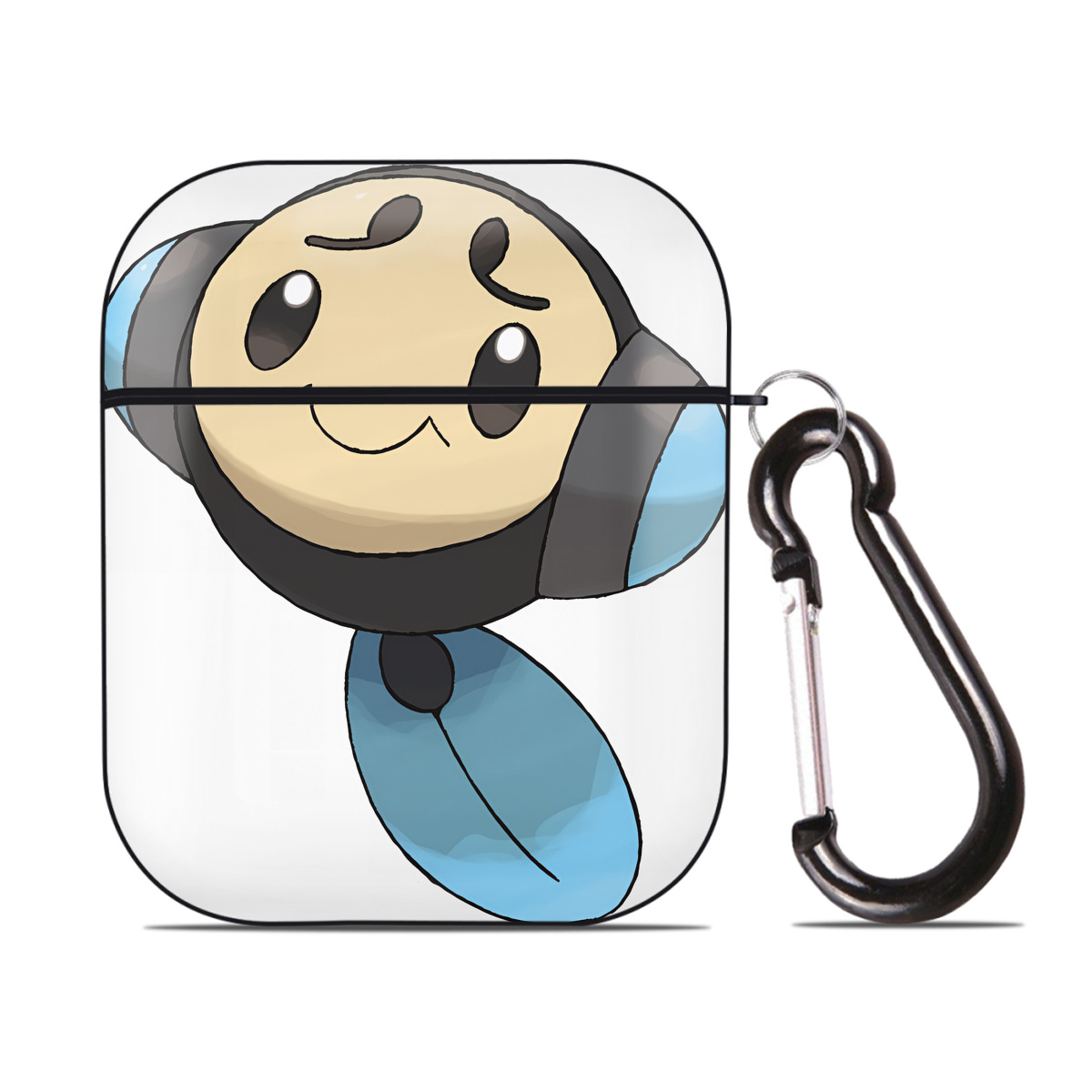 （画像用） ポケットモンスター Pokémon AirPods 第2世代保護ケース ハードシェル ブラック 耐衝撃・防指紋・カラビナ付き