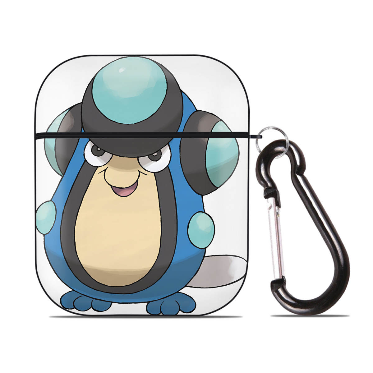 （画像用） ポケットモンスター Pokémon AirPods 第2世代保護ケース ハードシェル ブラック 耐衝撃・防指紋・カラビナ付き