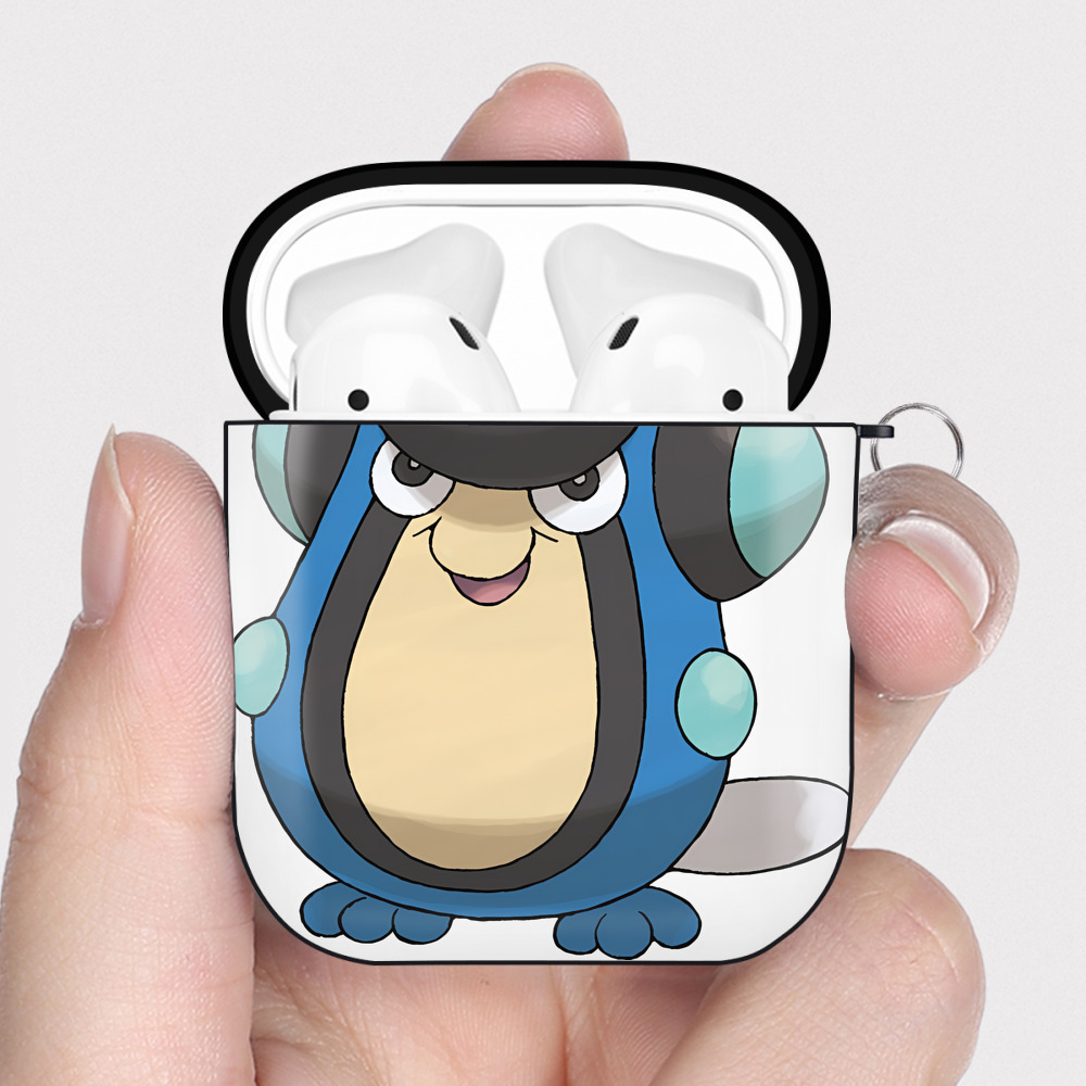（画像用） ポケットモンスター Pokémon AirPods 第2世代保護ケース ハードシェル ブラック 耐衝撃・防指紋・カラビナ付き