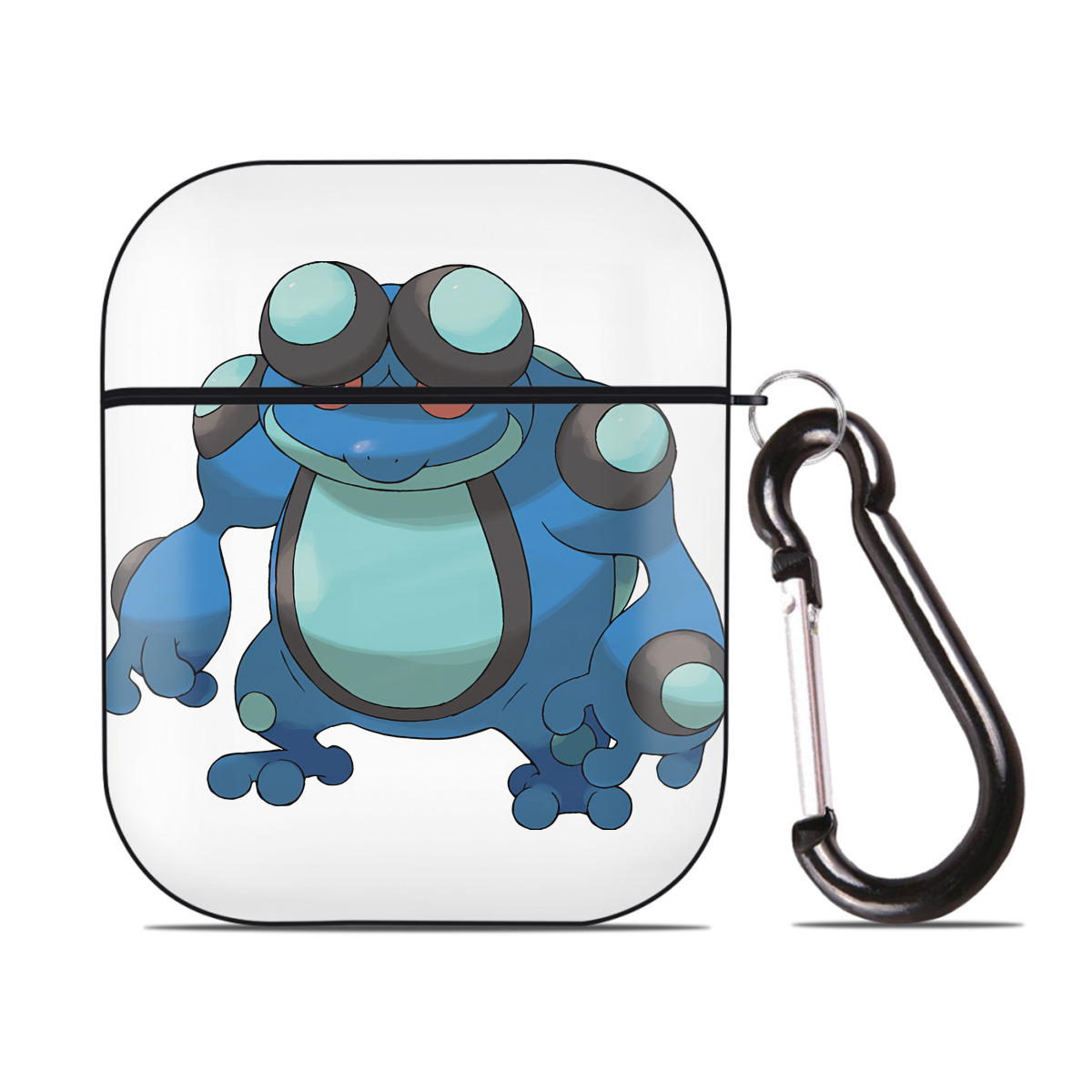 （画像用） ポケットモンスター Pokémon AirPods 第2世代保護ケース ハードシェル ブラック 耐衝撃・防指紋・カラビナ付き