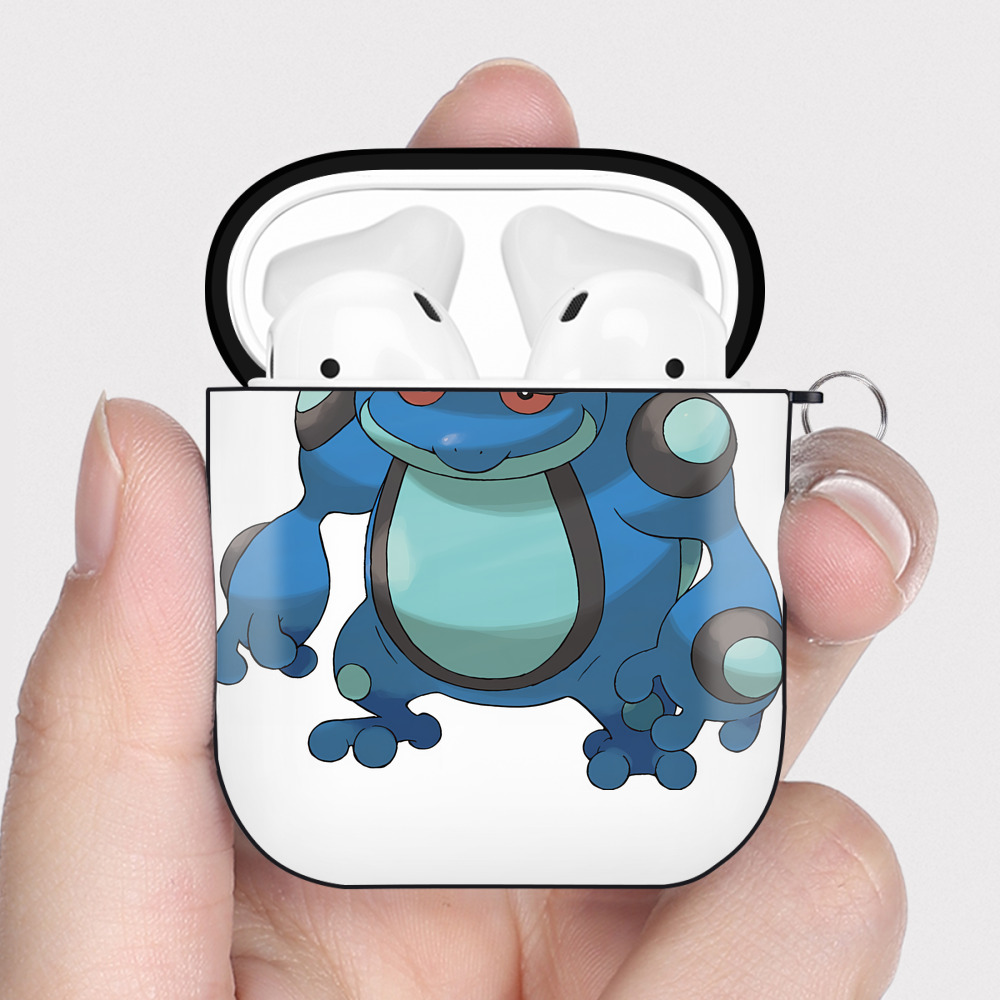 （画像用） ポケットモンスター Pokémon AirPods 第2世代保護ケース ハードシェル ブラック 耐衝撃・防指紋・カラビナ付き