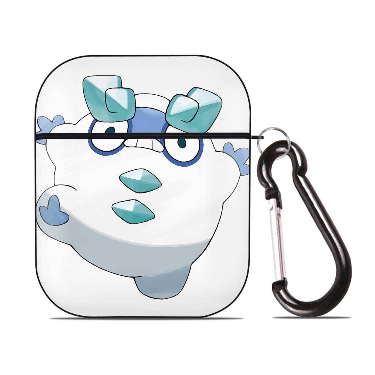 （画像用） ポケットモンスター Pokémon AirPods 第2世代保護ケース ハードシェル ブラック 耐衝撃・防指紋・カラビナ付き