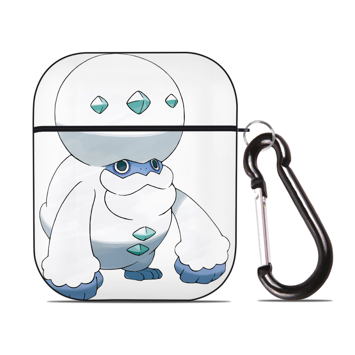 （画像用） ポケットモンスター Pokémon AirPods 第2世代保護ケース ハードシェル ブラック 耐衝撃・防指紋・カラビナ付き