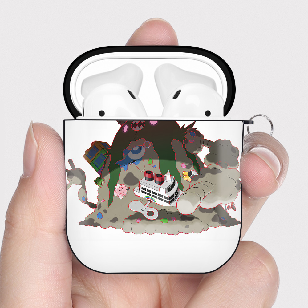 （画像用） ポケットモンスター Pokémon AirPods 第2世代保護ケース ハードシェル ブラック 耐衝撃・防指紋・カラビナ付き