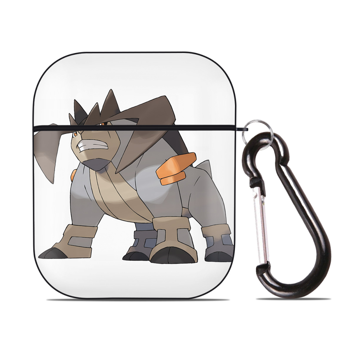 （画像用） ポケットモンスター Pokémon AirPods 第2世代保護ケース ハードシェル ブラック 耐衝撃・防指紋・カラビナ付き