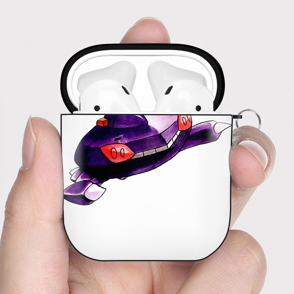 （画像用） ポケットモンスター Pokémon AirPods 第2世代保護ケース ハードシェル ブラック 耐衝撃・防指紋・カラビナ付き