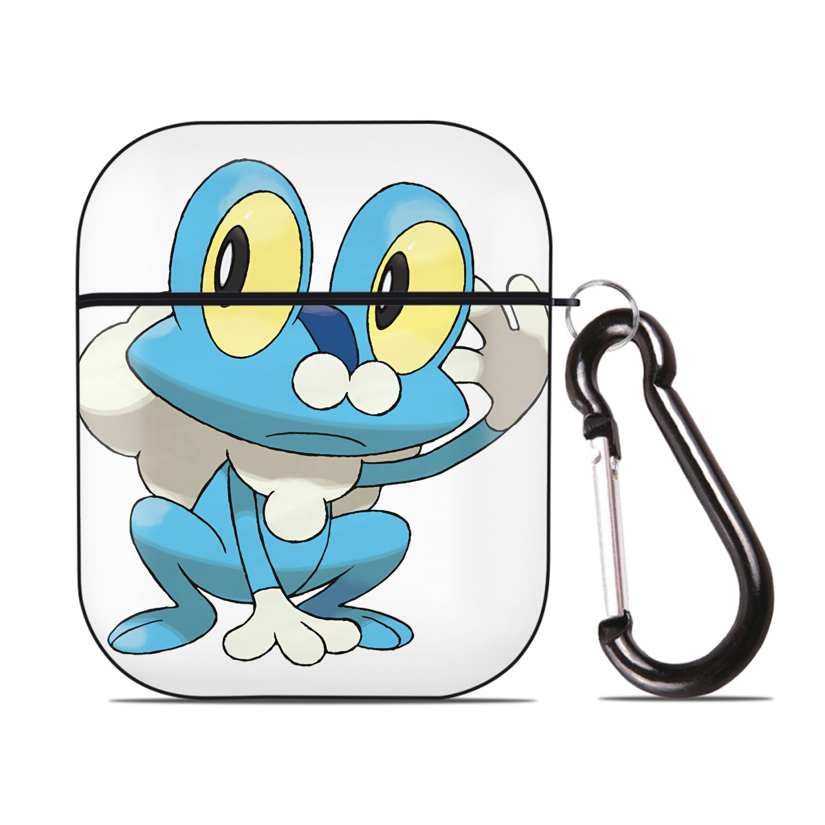（画像用） ポケットモンスター Pokémon AirPods 第2世代保護ケース ハードシェル ブラック 耐衝撃・防指紋・カラビナ付き