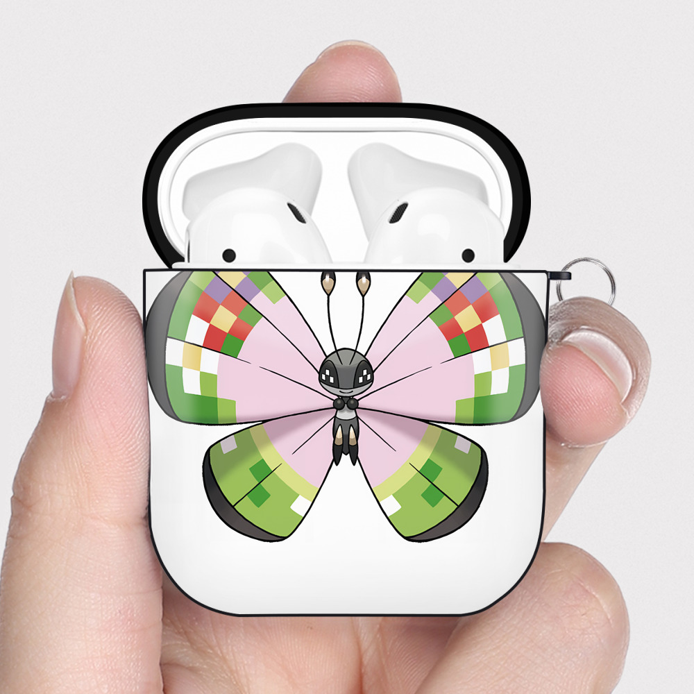 （画像用） ポケットモンスター Pokémon AirPods 第2世代保護ケース ハードシェル ブラック 耐衝撃・防指紋・カラビナ付き