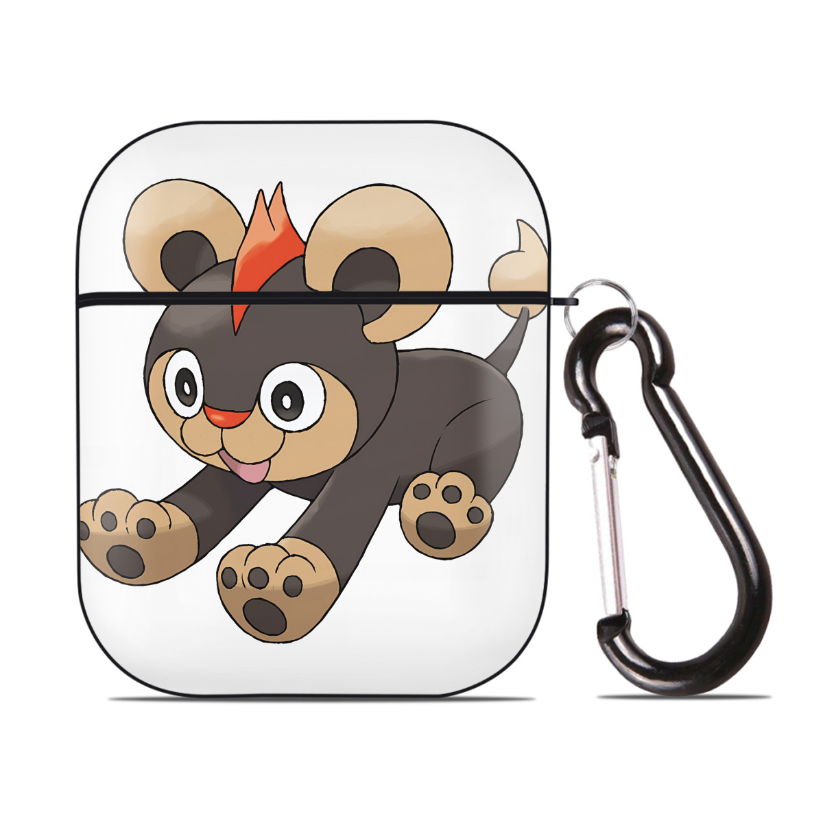（画像用） ポケットモンスター Pokémon AirPods 第2世代保護ケース ハードシェル ブラック 耐衝撃・防指紋・カラビナ付き