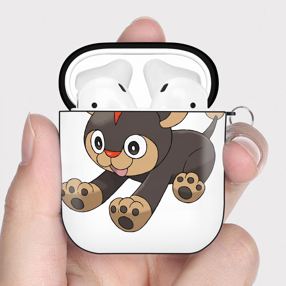 （画像用） ポケットモンスター Pokémon AirPods 第2世代保護ケース ハードシェル ブラック 耐衝撃・防指紋・カラビナ付き