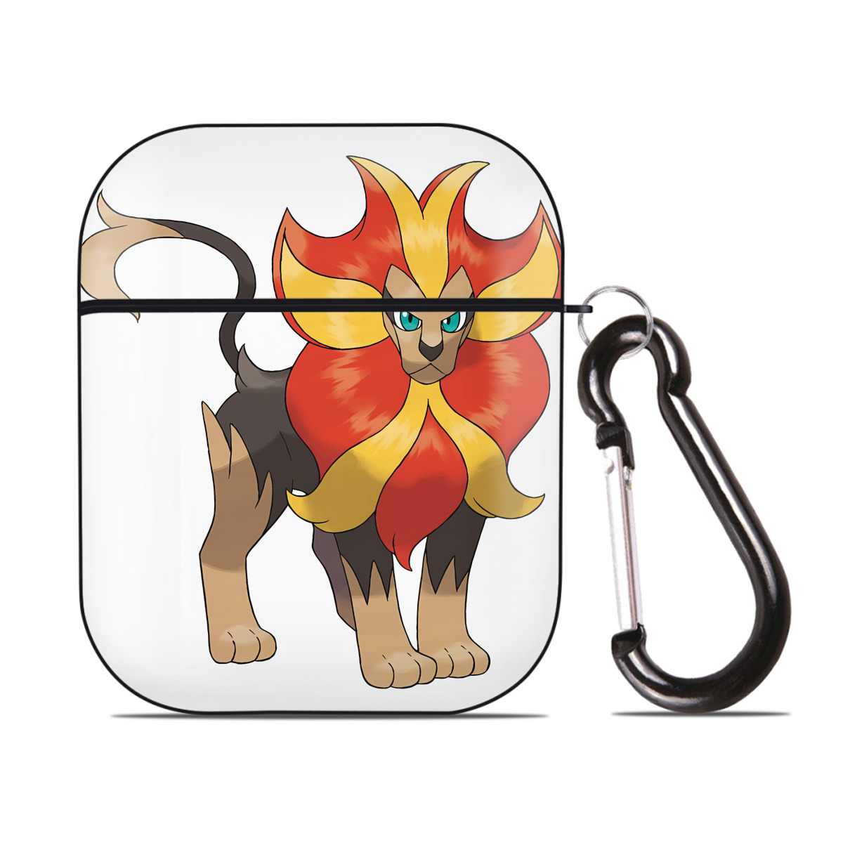 （画像用） ポケットモンスター Pokémon AirPods 第2世代保護ケース ハードシェル ブラック 耐衝撃・防指紋・カラビナ付き
