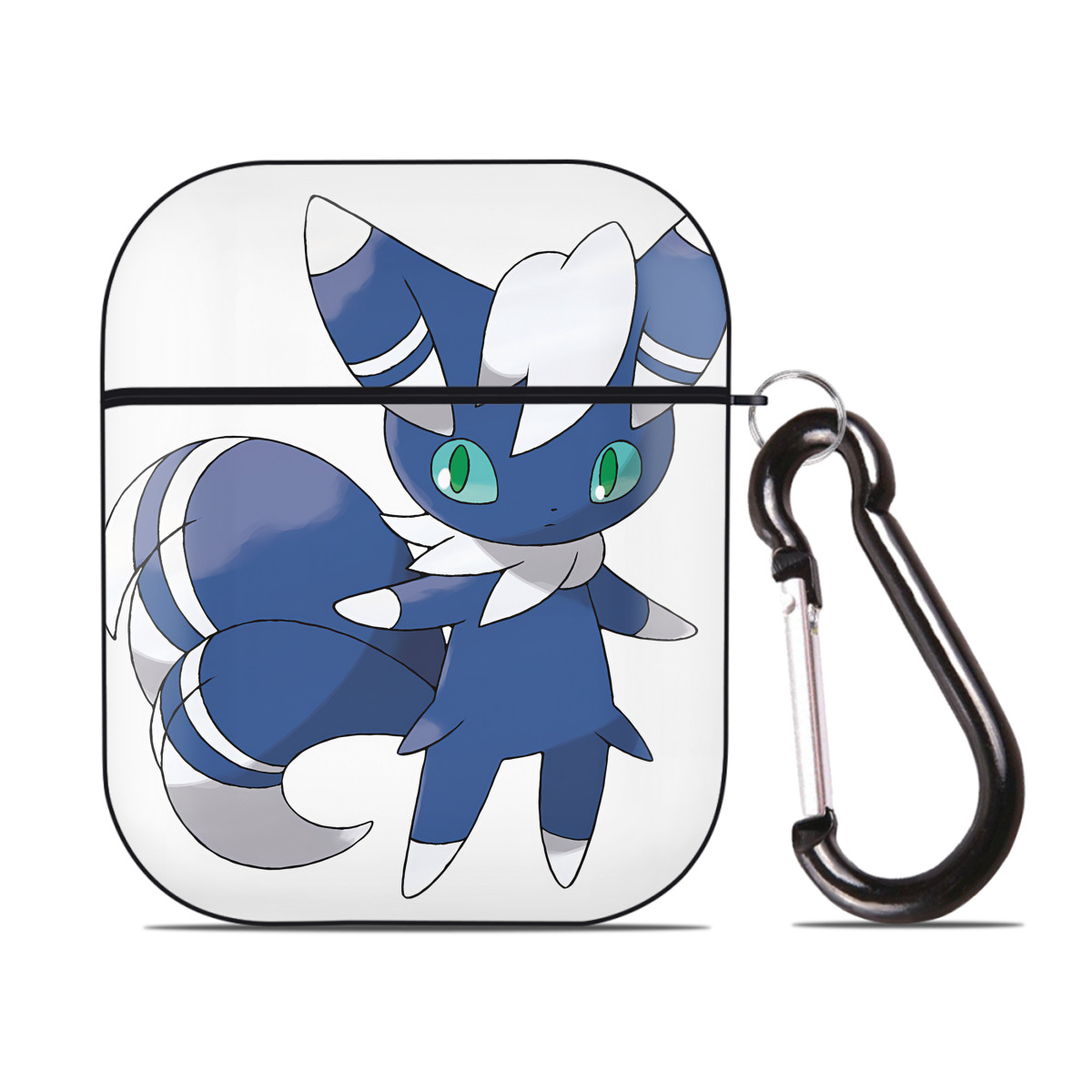 （画像用） ポケットモンスター Pokémon AirPods 第2世代保護ケース ハードシェル ブラック 耐衝撃・防指紋・カラビナ付き