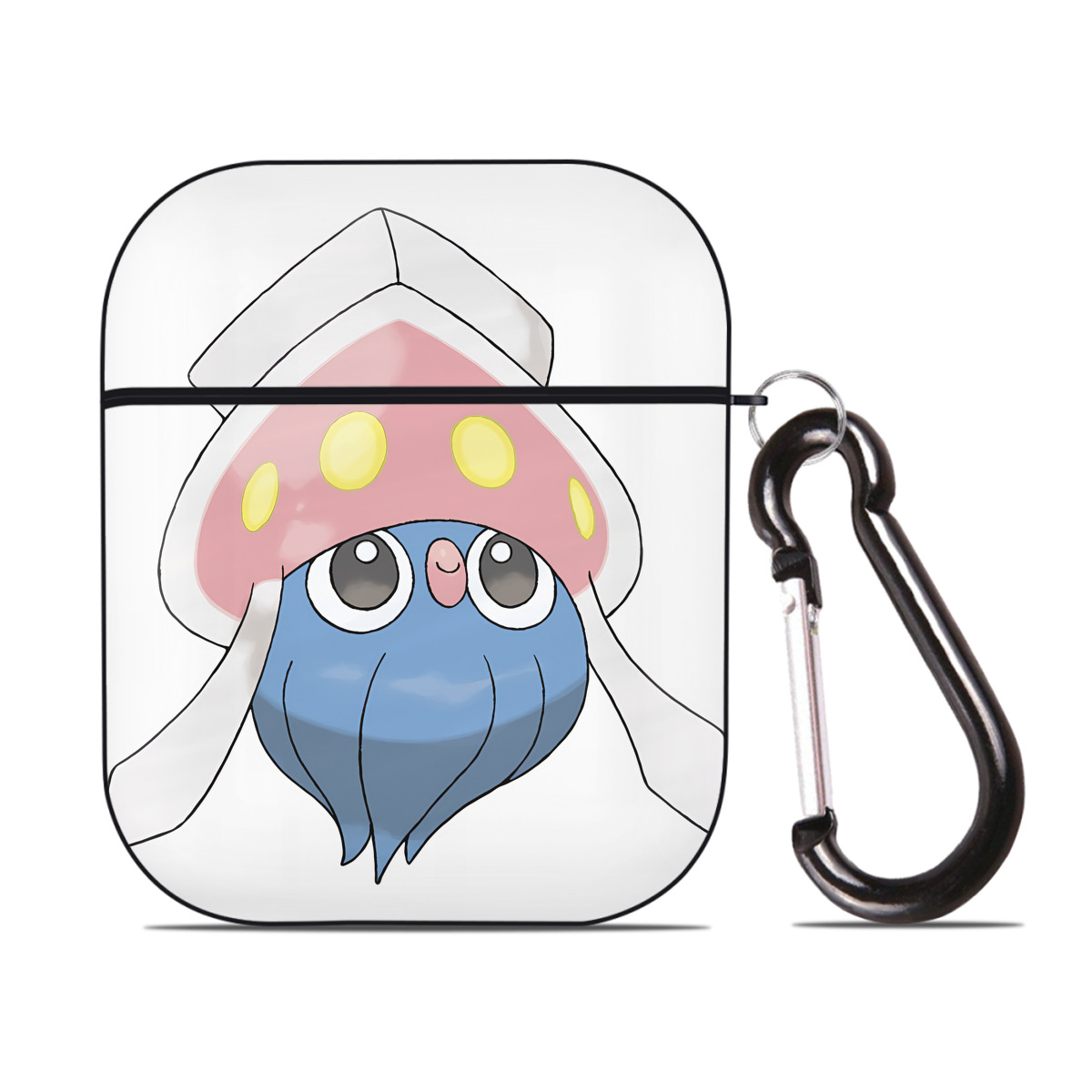 （画像用） ポケットモンスター Pokémon AirPods 第2世代保護ケース ハードシェル ブラック 耐衝撃・防指紋・カラビナ付き