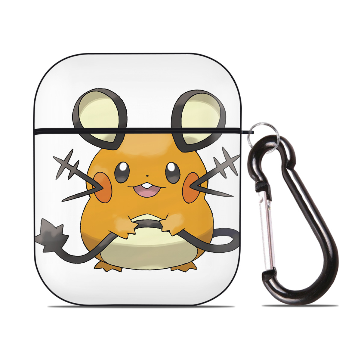 （画像用） ポケットモンスター Pokémon AirPods 第2世代保護ケース ハードシェル ブラック 耐衝撃・防指紋・カラビナ付き