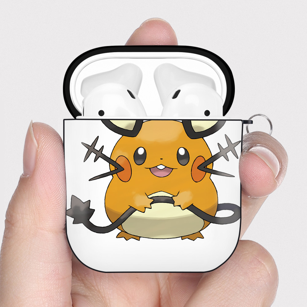 （画像用） ポケットモンスター Pokémon AirPods 第2世代保護ケース ハードシェル ブラック 耐衝撃・防指紋・カラビナ付き