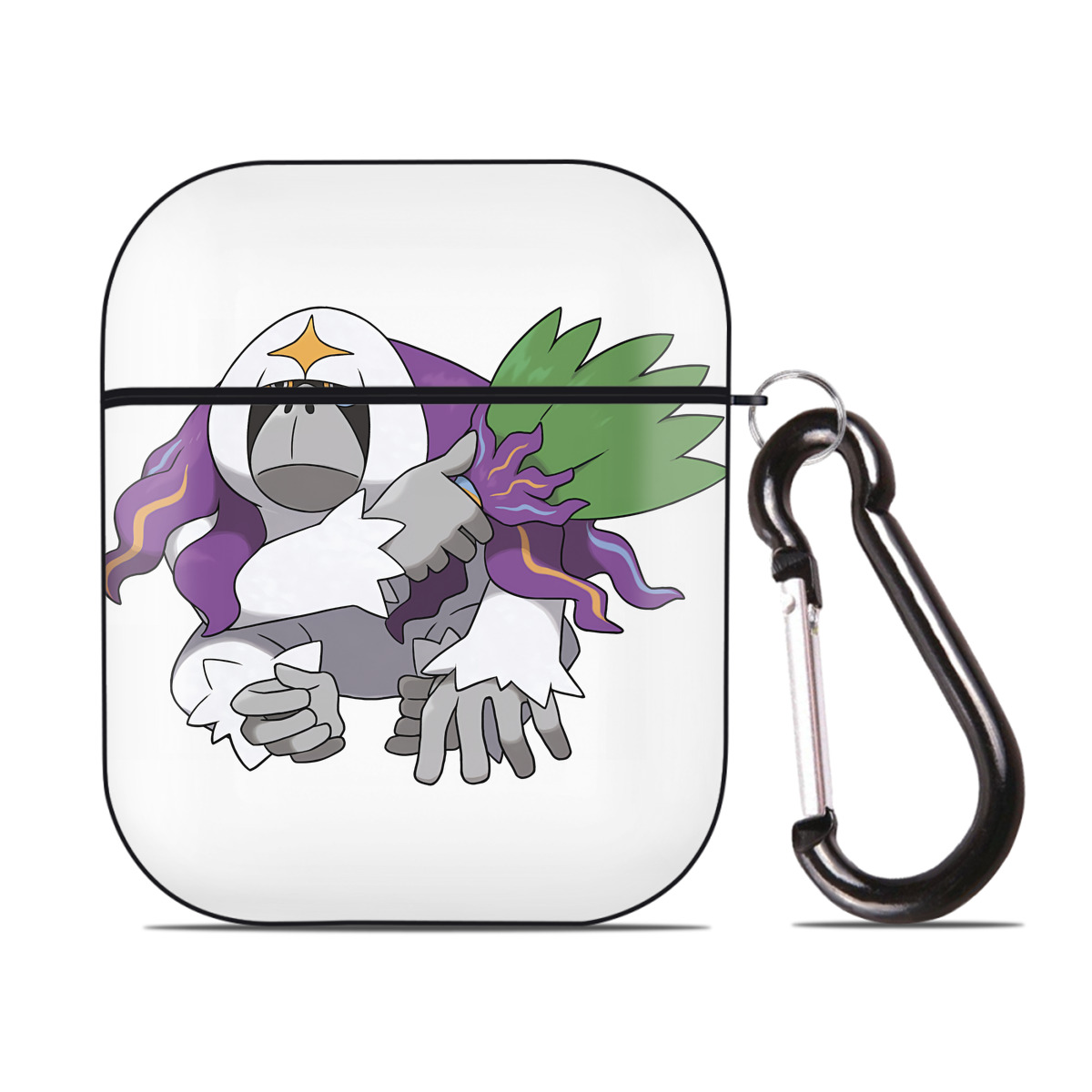 （画像用） ポケットモンスター Pokémon AirPods 第2世代保護ケース ハードシェル ブラック 耐衝撃・防指紋・カラビナ付き