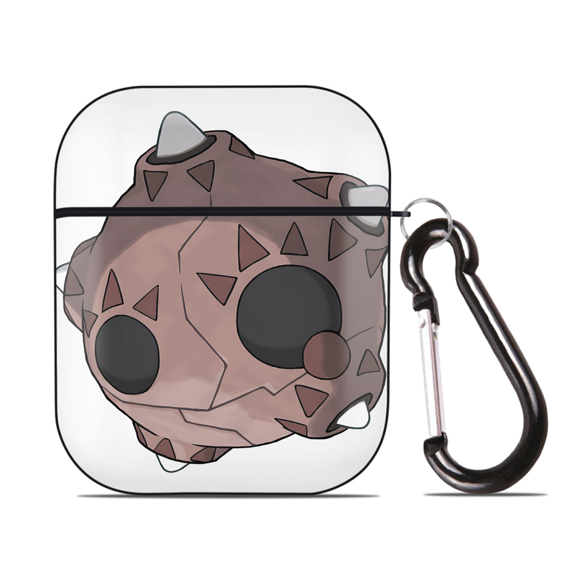 （画像用） ポケットモンスター Pokémon AirPods 第2世代保護ケース ハードシェル ブラック 耐衝撃・防指紋・カラビナ付き
