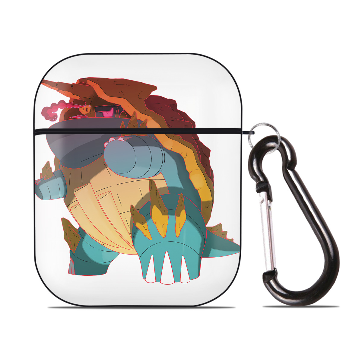 （画像用） ポケットモンスター Pokémon AirPods 第2世代保護ケース ハードシェル ブラック 耐衝撃・防指紋・カラビナ付き