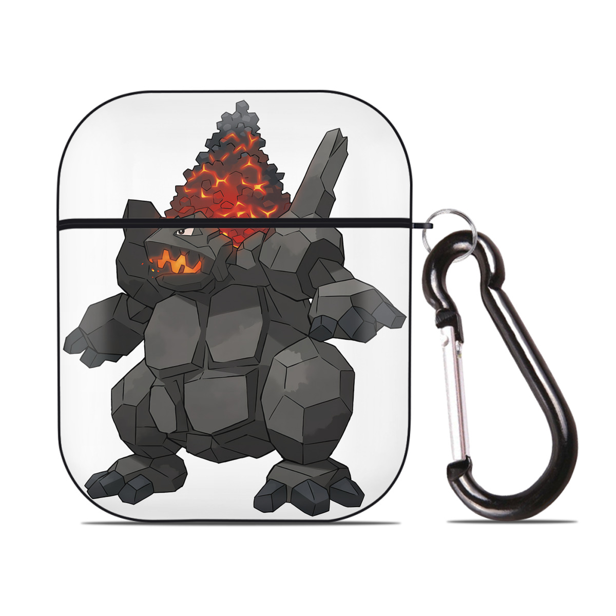 （画像用） ポケットモンスター Pokémon AirPods 第2世代保護ケース ハードシェル ブラック 耐衝撃・防指紋・カラビナ付き