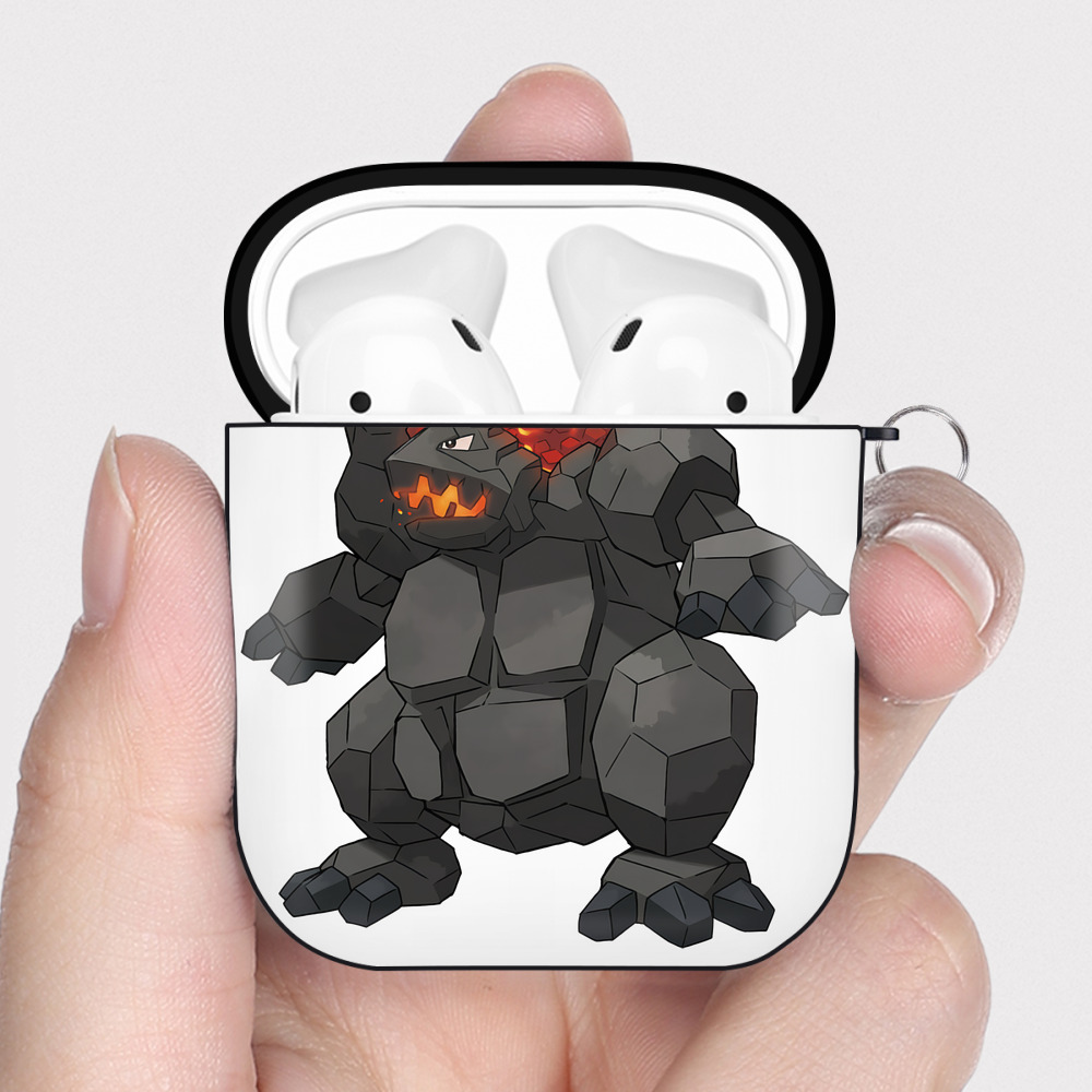 （画像用） ポケットモンスター Pokémon AirPods 第2世代保護ケース ハードシェル ブラック 耐衝撃・防指紋・カラビナ付き