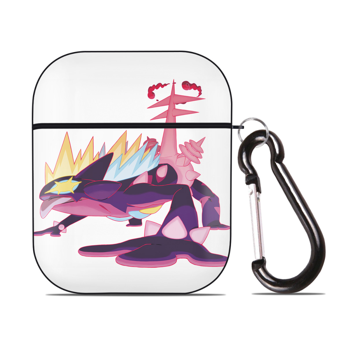 （画像用） ポケットモンスター Pokémon AirPods 第2世代保護ケース ハードシェル ブラック 耐衝撃・防指紋・カラビナ付き