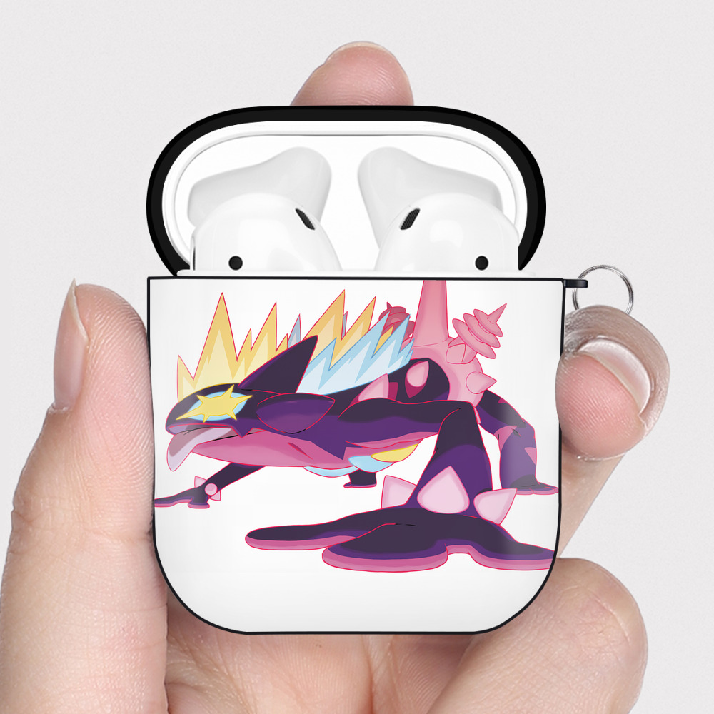 （画像用） ポケットモンスター Pokémon AirPods 第2世代保護ケース ハードシェル ブラック 耐衝撃・防指紋・カラビナ付き