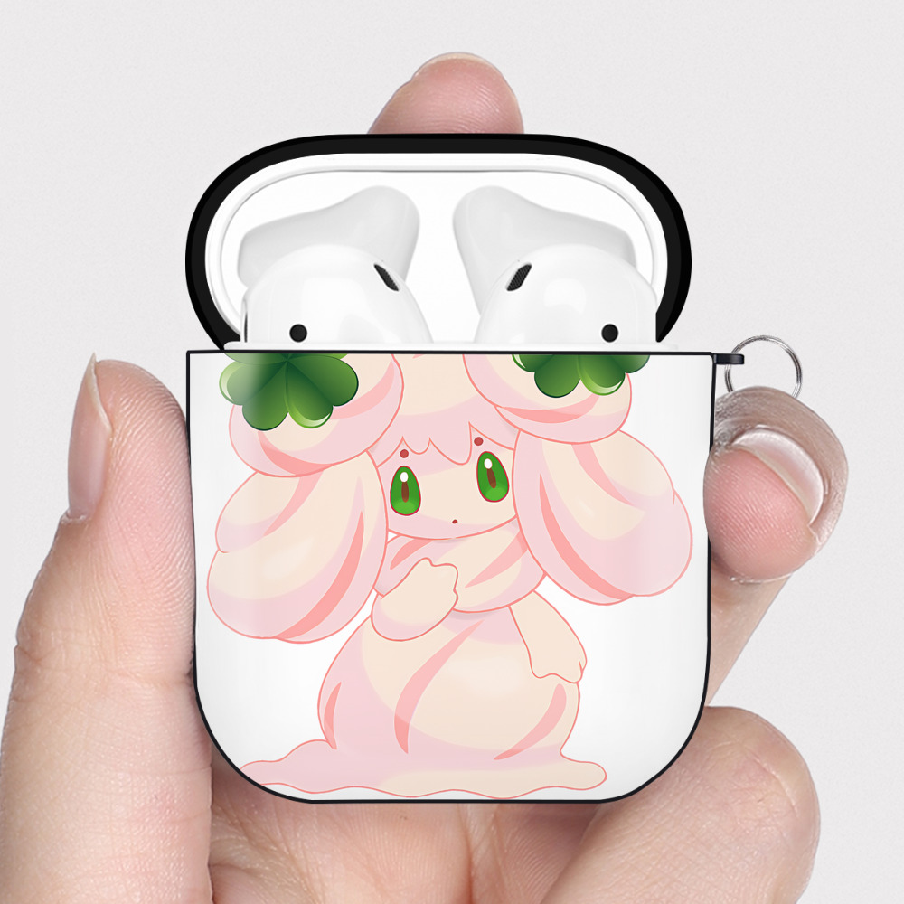 （画像用） ポケットモンスター Pokémon AirPods 第2世代保護ケース ハードシェル ブラック 耐衝撃・防指紋・カラビナ付き