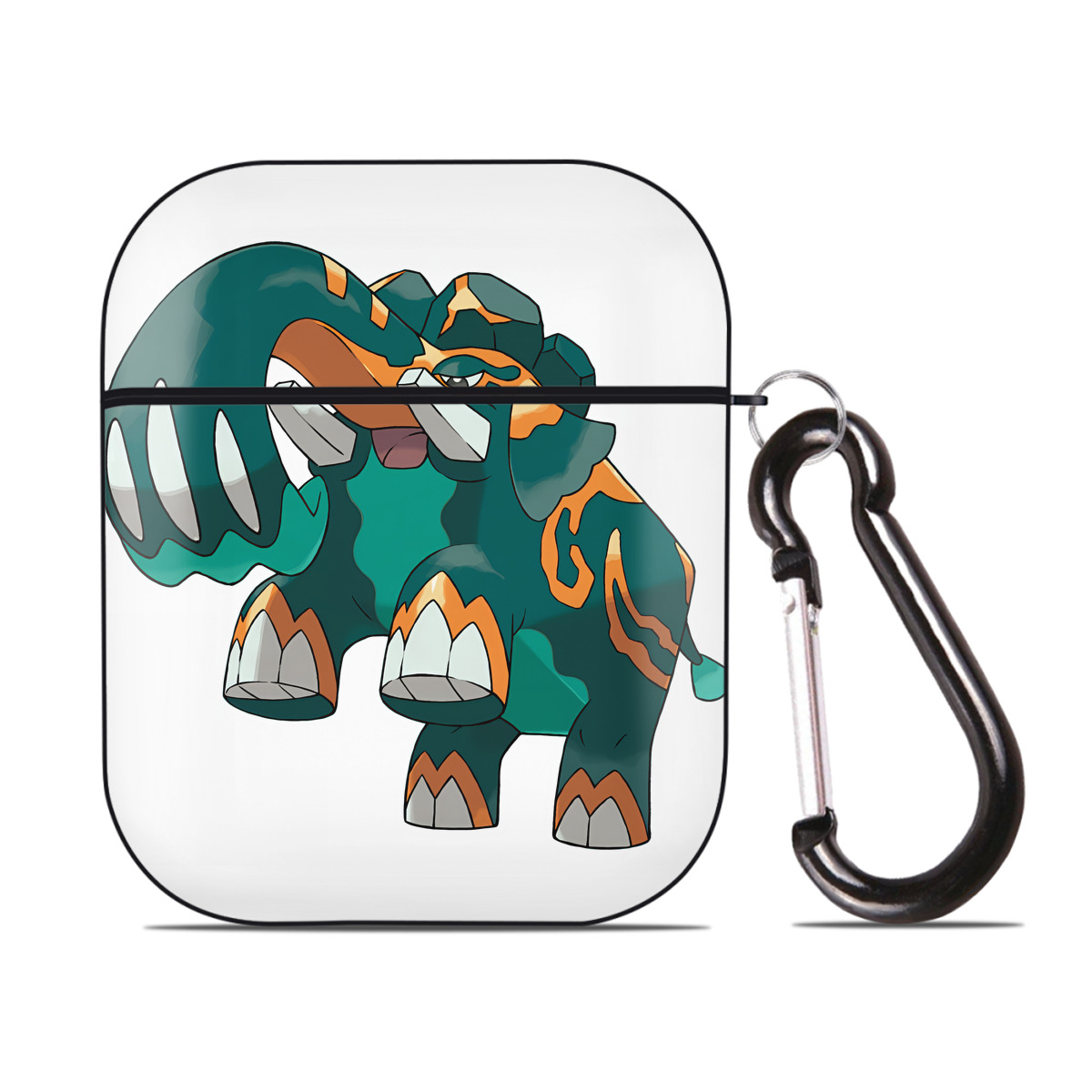 （画像用） ポケットモンスター Pokémon AirPods 第2世代保護ケース ハードシェル ブラック 耐衝撃・防指紋・カラビナ付き