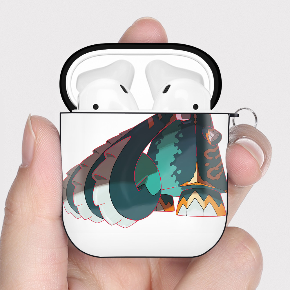 （画像用） ポケットモンスター Pokémon AirPods 第2世代保護ケース ハードシェル ブラック 耐衝撃・防指紋・カラビナ付き