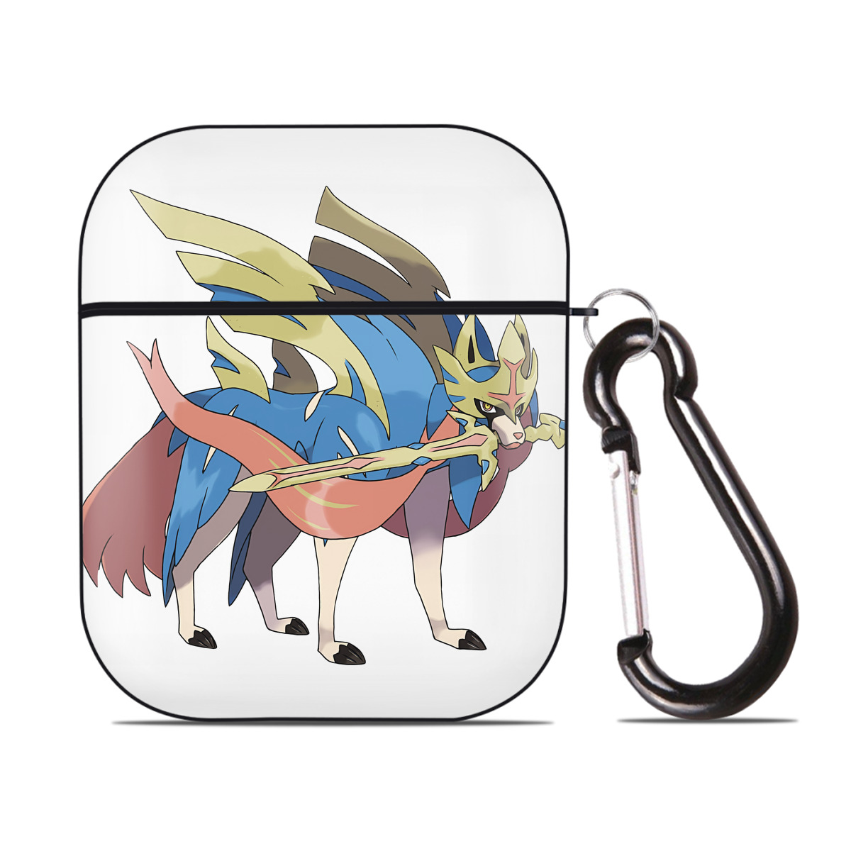 （画像用） ポケットモンスター Pokémon AirPods 第2世代保護ケース ハードシェル ブラック 耐衝撃・防指紋・カラビナ付き
