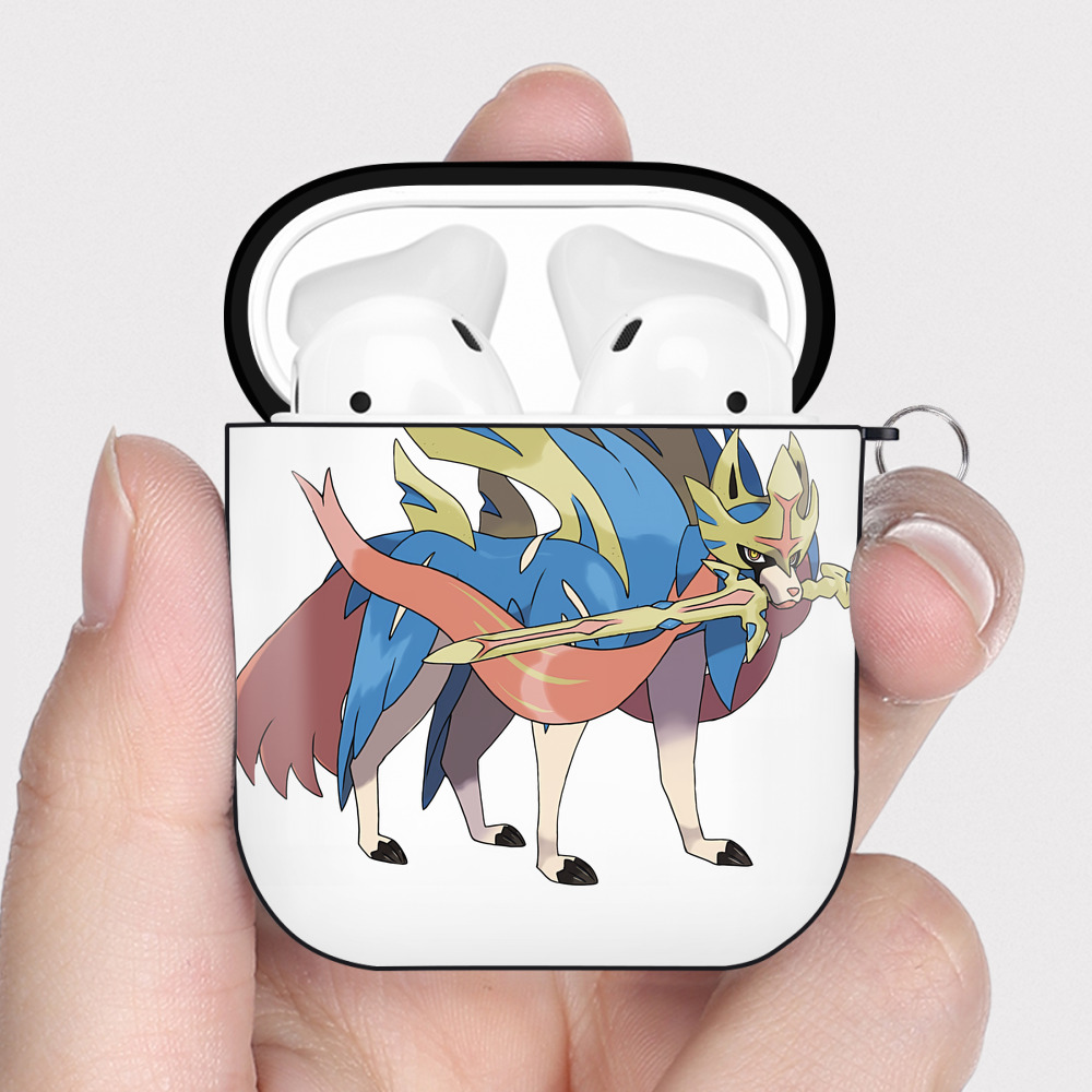 （画像用） ポケットモンスター Pokémon AirPods 第2世代保護ケース ハードシェル ブラック 耐衝撃・防指紋・カラビナ付き