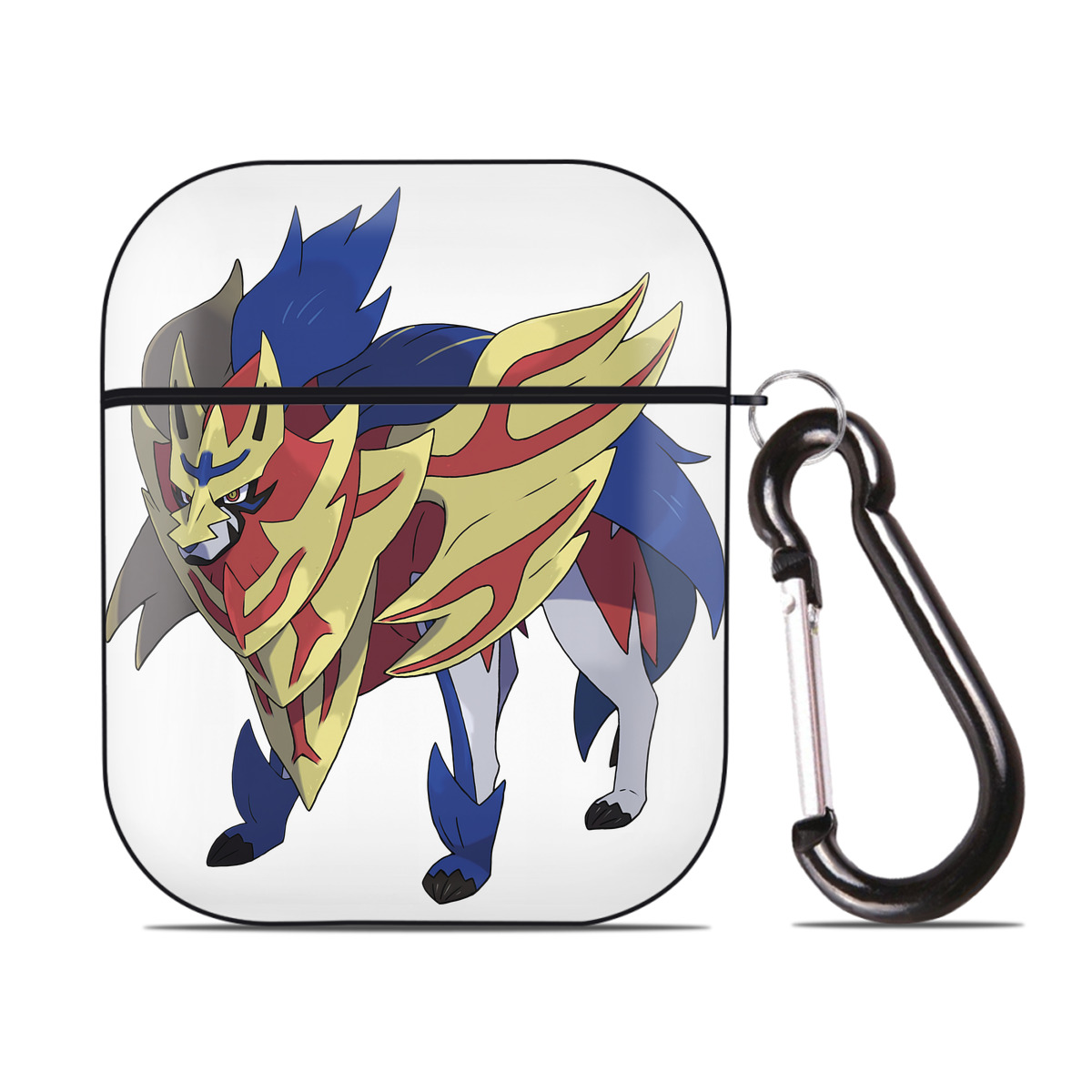 （画像用） ポケットモンスター Pokémon AirPods 第2世代保護ケース ハードシェル ブラック 耐衝撃・防指紋・カラビナ付き