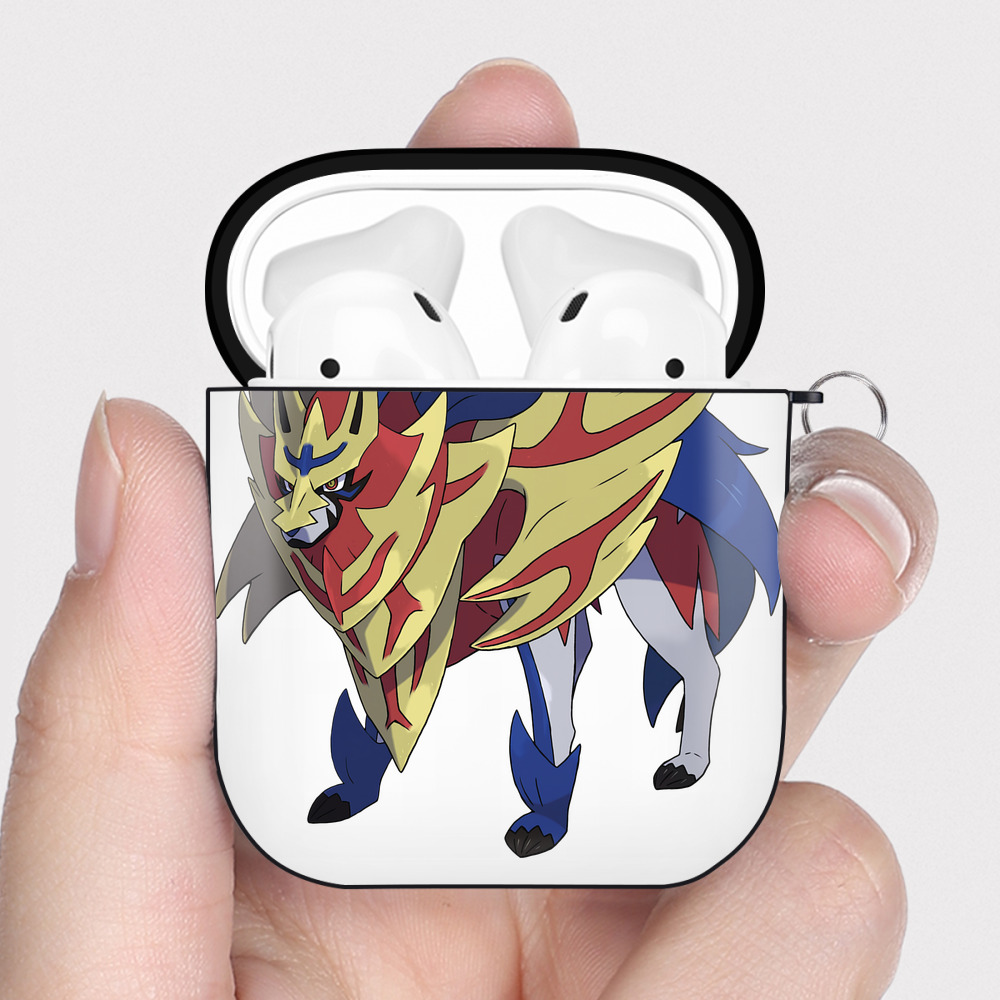 （画像用） ポケットモンスター Pokémon AirPods 第2世代保護ケース ハードシェル ブラック 耐衝撃・防指紋・カラビナ付き