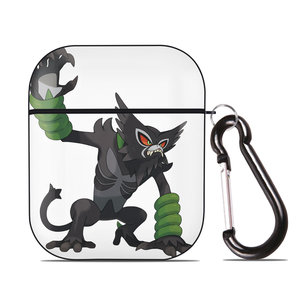 （画像用） ポケットモンスター Pokémon AirPods 第2世代保護ケース ハードシェル ブラック 耐衝撃・防指紋・カラビナ付き